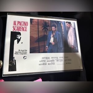 Scarface Movie Poster Wall Art - White & Blue